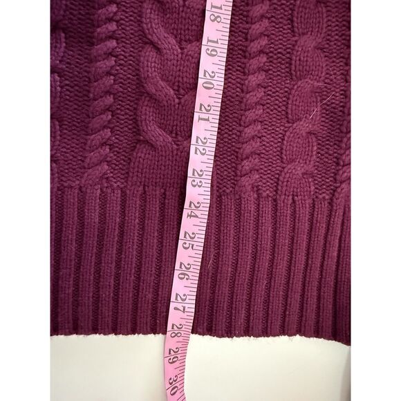 Banana Republic Chunky Cable Knit Merino Wool Cashmere Sweater Turtleneck Large - Picture 13 of 13